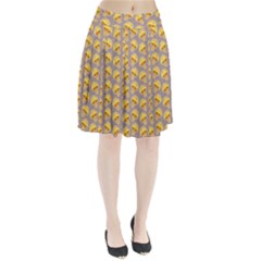 Yellow Mushroom Pattern Pleated Skirt