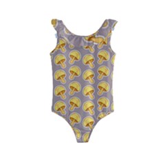 Yellow Mushroom Pattern Kids  Frill Swimsuit by BangZart