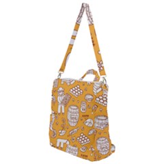 Vector Honey Element Doodle Seamless Pattern With Beehive Beeke Crossbody Backpack by BangZart