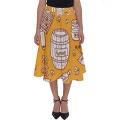 Vector Honey Element Doodle Seamless Pattern With Beehive Beeke Perfect Length Midi Skirt by BangZart