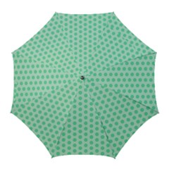 Polka Dots Mint Green, Pastel Colors, Retro, Vintage Pattern Golf Umbrellas by Casemiro