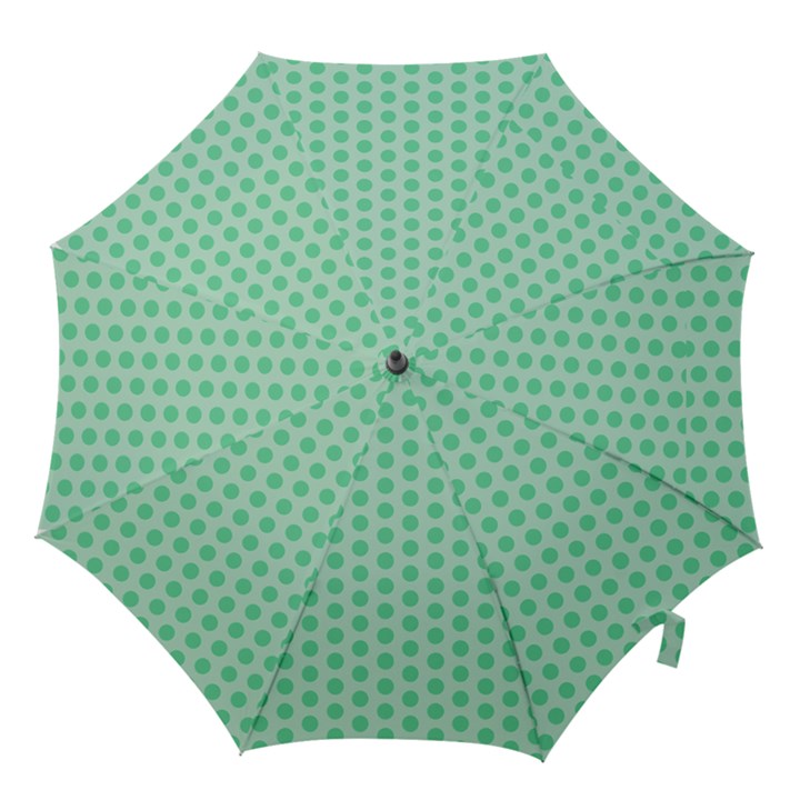 Polka Dots Mint green, pastel colors, retro, vintage pattern Hook Handle Umbrellas (Small)