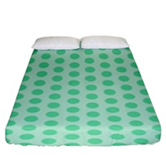 Polka Dots Mint Green, Pastel Colors, Retro, Vintage Pattern Fitted Sheet (king Size) by Casemiro