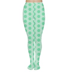 Polka Dots Mint Green, Pastel Colors, Retro, Vintage Pattern Tights