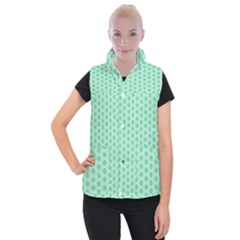 Polka Dots Mint Green, Pastel Colors, Retro, Vintage Pattern Women s Button Up Vest by Casemiro