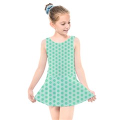 Polka Dots Mint Green, Pastel Colors, Retro, Vintage Pattern Kids  Skater Dress Swimsuit by Casemiro