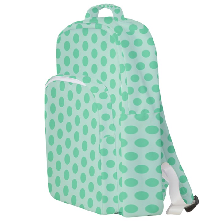 Polka Dots Mint green, pastel colors, retro, vintage pattern Double Compartment Backpack