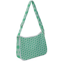 Polka Dots Mint Green, Pastel Colors, Retro, Vintage Pattern Zip Up Shoulder Bag by Casemiro