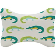 Cute Cartoon Alligator Kids Seamless Pattern With Green Nahd Drawn Crocodiles Seat Head Rest Cushion