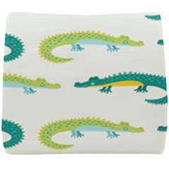 Cute Cartoon Alligator Kids Seamless Pattern With Green Nahd Drawn Crocodiles Seat Cushion by BangZart