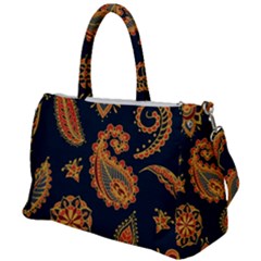 Bright Seamless Pattern With Paisley Mehndi Elements Hand Drawn Wallpaper With Floral Traditional  Duffel Travel Bag