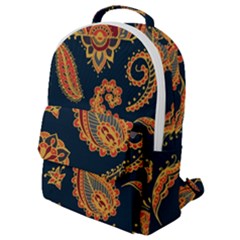 Bright Seamless Pattern With Paisley Mehndi Elements Hand Drawn Wallpaper With Floral Traditional  Flap Pocket Backpack (small)