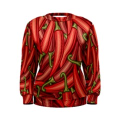 Seamless Chili Pepper Pattern Women s Sweatshirt by BangZart