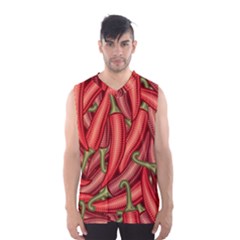 Seamless Chili Pepper Pattern Men s Basketball Tank Top by BangZart