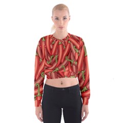 Seamless Chili Pepper Pattern Cropped Sweatshirt