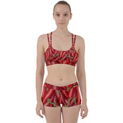 Seamless Chili Pepper Pattern Perfect Fit Gym Set