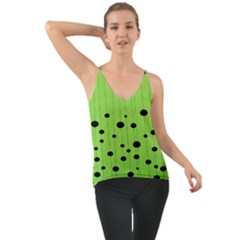 Bubbles At Strings Lemon Green And Black, Geometrical Pattern Chiffon Cami by Casemiro