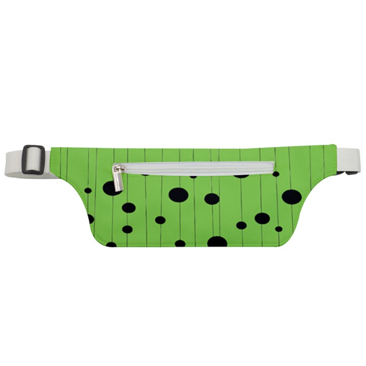 Bubbles at Strings Lemon Green and black, geometrical pattern Active Waist Bag