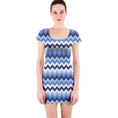 Zigzag Pattern Seamless Zig Zag Background Color Short Sleeve Bodycon Dress