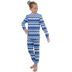 Zigzag Pattern Seamless Zig Zag Background Color Kids  Long Sleeve Set 