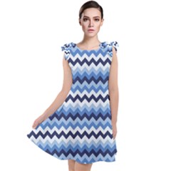 Zigzag Pattern Seamless Zig Zag Background Color Tie Up Tunic Dress