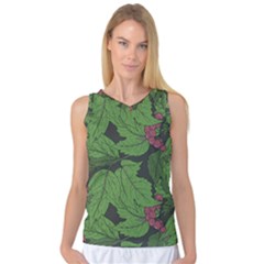 Seamless Pattern With Hand Drawn Guelder Rose Branches Women s Basketball Tank Top