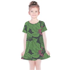 Seamless Pattern With Hand Drawn Guelder Rose Branches Kids  Simple Cotton Dress