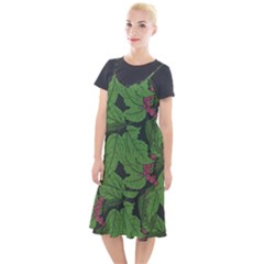 Seamless Pattern With Hand Drawn Guelder Rose Branches Camis Fishtail Dress