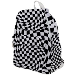 Weaving Racing Flag, Black And White Chess Pattern Top Flap Backpack