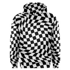 Weaving Racing Flag, Black And White Chess Pattern Men s Overhead Hoodie