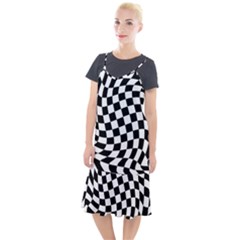 Weaving Racing Flag, Black And White Chess Pattern Camis Fishtail Dress by Casemiro
