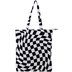 Weaving Racing Flag, Black And White Chess Pattern Double Zip Up Tote Bag by Casemiro