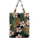 Seamless pattern with tropical flowers leaves exotic background Zipper Classic Tote Bag View1