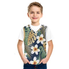 Seamless Pattern With Tropical Flowers Leaves Exotic Background Kids  Sportswear