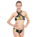 Embroidery blossoming lemons butterfly seamless pattern High Neck Bikini Set View1