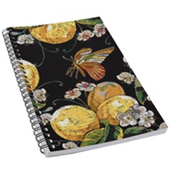 Embroidery Blossoming Lemons Butterfly Seamless Pattern 5 5  X 8 5  Notebook by BangZart