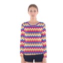 Zigzag pattern seamless zig zag background color Women s Long Sleeve Tee View1