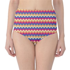 Zigzag Pattern Seamless Zig Zag Background Color Classic High-waist Bikini Bottoms