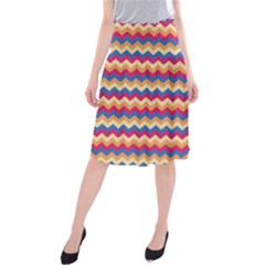 Zigzag Pattern Seamless Zig Zag Background Color Midi Beach Skirt