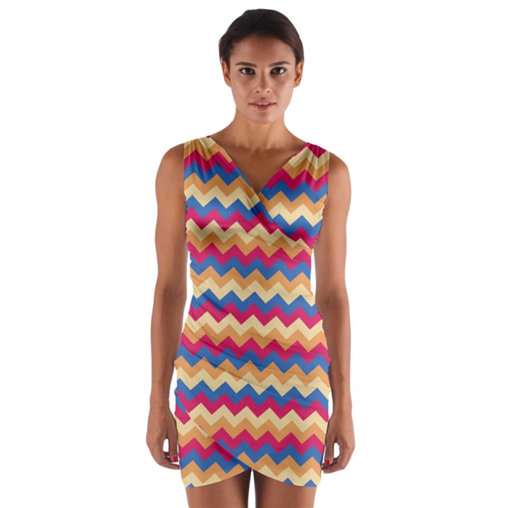 Zigzag pattern seamless zig zag background color Wrap Front Bodycon Dress