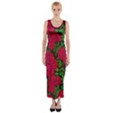 Seamless pattern with colorful bush roses Fitted Maxi Dress View1