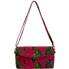 Seamless Pattern With Colorful Bush Roses Removable Strap Clutch Bag by BangZart