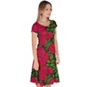 Seamless pattern with colorful bush roses Classic Short Sleeve Dress View3