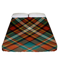 Tartan Scotland Seamless Plaid Pattern Vector Retro Background Fabric Vintage Check Color Square Fitted Sheet (queen Size)