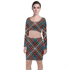 Tartan Scotland Seamless Plaid Pattern Vector Retro Background Fabric Vintage Check Color Square Top And Skirt Sets