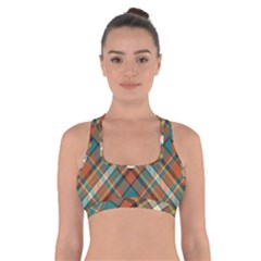 Tartan Scotland Seamless Plaid Pattern Vector Retro Background Fabric Vintage Check Color Square Cross Back Sports Bra