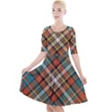 Tartan scotland seamless plaid pattern vector retro background fabric vintage check color square Quarter Sleeve A-Line Dress View1