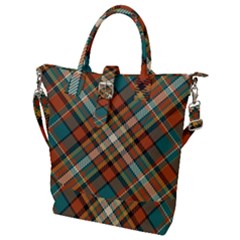 Tartan Scotland Seamless Plaid Pattern Vector Retro Background Fabric Vintage Check Color Square Buckle Top Tote Bag by BangZart