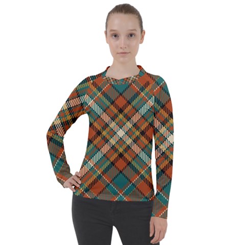 Tartan Scotland Seamless Plaid Pattern Vector Retro Background Fabric Vintage Check Color Square Women s Pique Long Sleeve Tee by BangZart