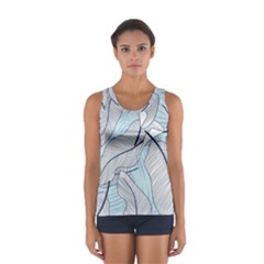 Tropical Flower Seamless Pattern Sport Tank Top 